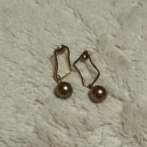 Modern Gold Geometric Earrings with Spherical Pendants